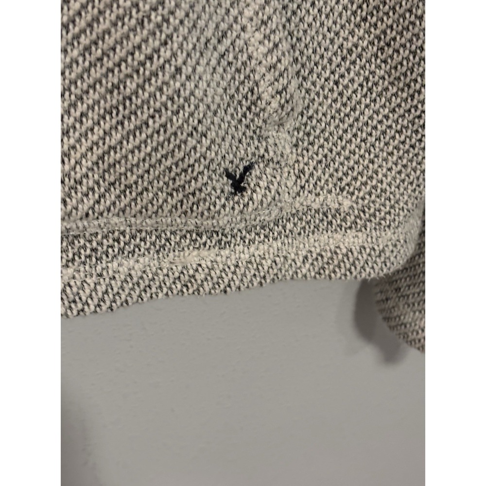 American Eagle Knit Hoodie Cream Textured Sweater Pullover Cozy Minimalist M - Picture 3 of 7